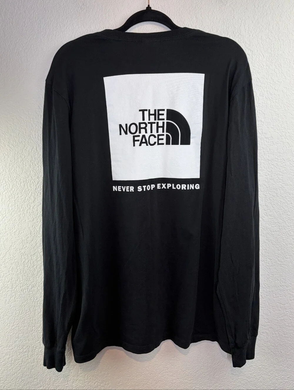 The North Face Logo Long Sleeve Black Tshirt Xl